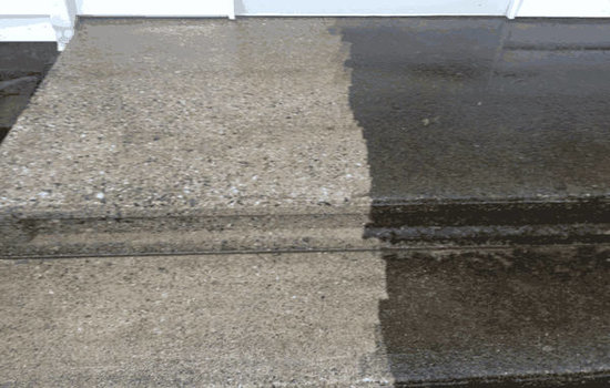 Concrete steps after pressure washing